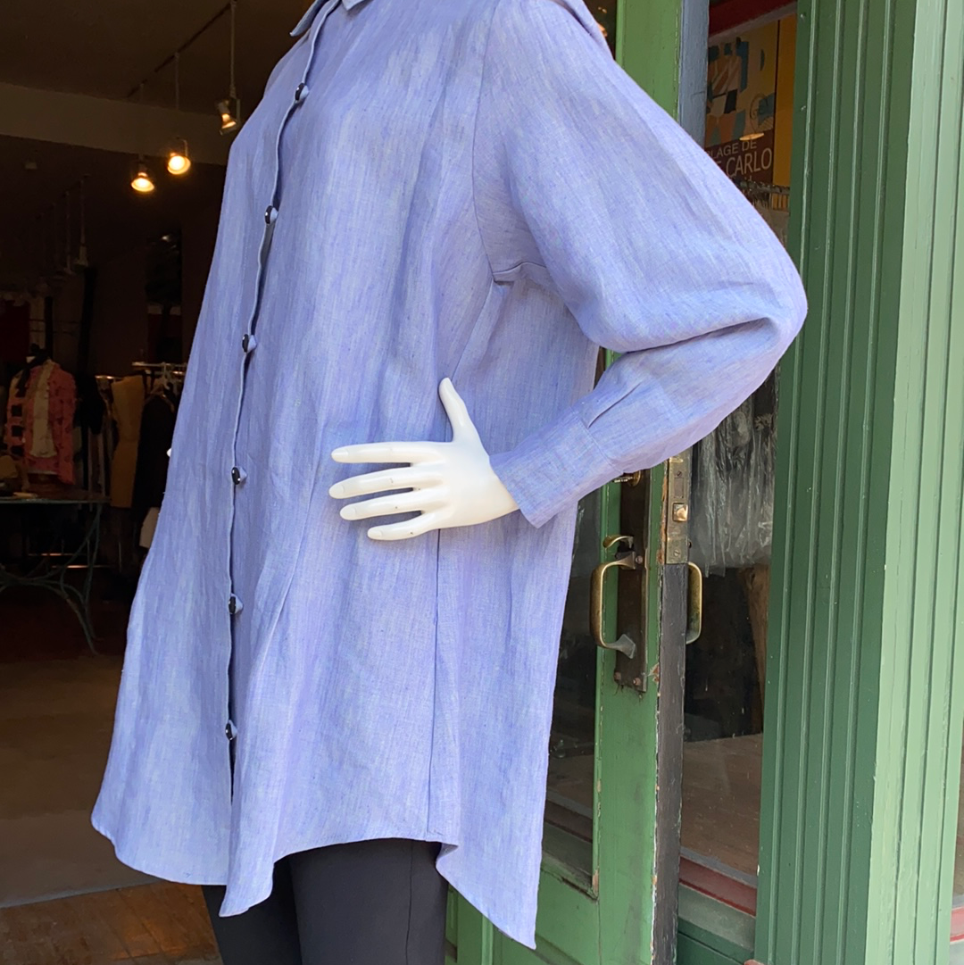 Oversized Linen Pleat Back Shirt – Marla Duran Design