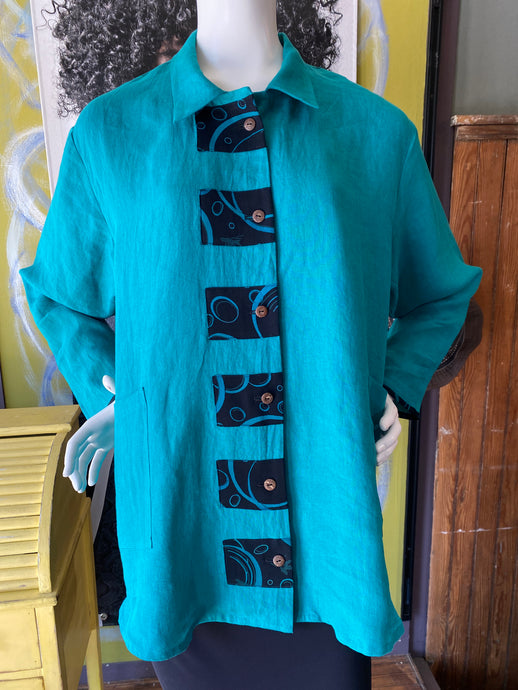 Hand Dyed Linen  Artist's Smock