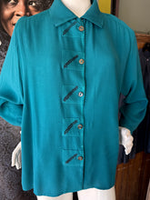 Dyed TEAL RAYON CREPE ONE OF A KIND