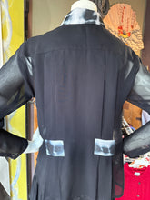 Hand Dyed Trim on Black Georgette