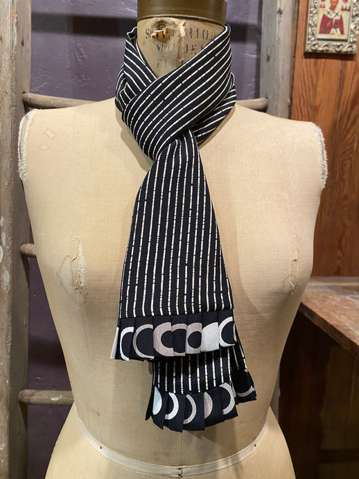 Black/ White Stripe Scarf