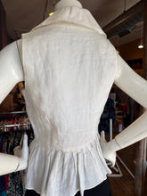 White Linen Peplum Top