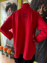 Red Linen Swing Top