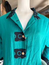 Teal Linen Swing Style with Trim