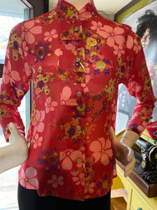Retro Inspired Georgette Print #3200