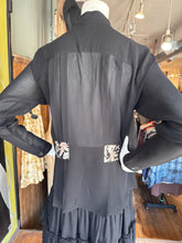 Black Crepe with Floral Trim Style 3200