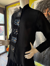 Black Georgette with Multi-Colored Trim Style 3200