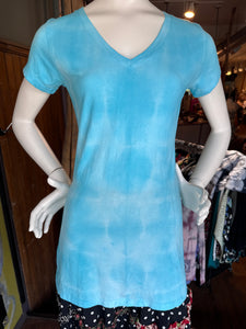 V Neck Dyed Cotton T