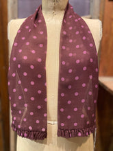 Burgundy/ Pink Dot Silk Scarf