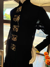 Black Crepe with Floral Trim Style 3200
