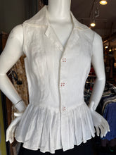 White Linen Peplum Top