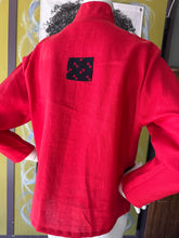 Red Linen Shorter Top