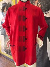 Red Linen Tunic with Pockets
