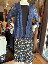Indigo Blue Cotton/ Lycra Lace Knit Jacket