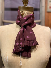 Burgundy/ Pink Dot Silk Scarf