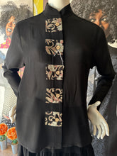 Black Crepe with Floral Trim Style 3200