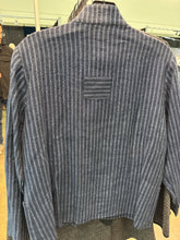 Navy/ Silver Linen Shorter Jacket with Pockets