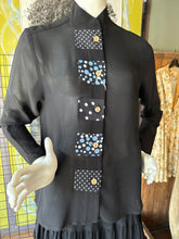 Black Georgette with Multi-Colored Trim Style 3200