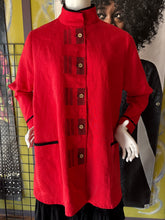 Red Linen Swing Top