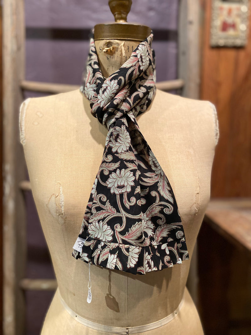 Classic Morris Print Black Georgette Scarf – Marla Duran Design