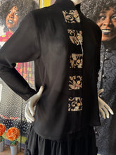 Black Crepe with Floral Trim Style 3200