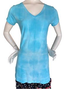 V Neck Dyed Cotton T