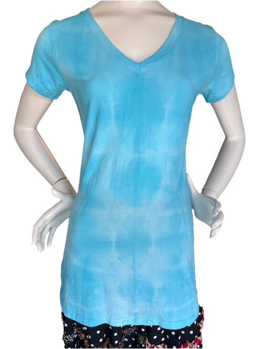 V Neck Dyed Cotton T