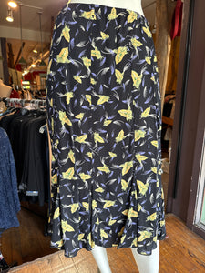 Leafy Print Flair Skirt