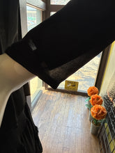 Black Crepe with Floral Trim Style 3200