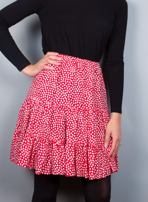 Flirty Skirt - Red & White Dots
