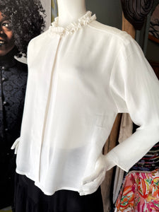 Ruffle Neck Georgette Top