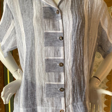 Summer Camp Shirt in Linen Indigo Stripe
