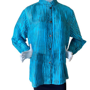 Style 5105 Teal Silk/ Cotton Tunic