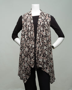 Georgette Floral Vest and Kimono Inspired Jacket