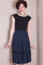 Flirty Skirt - Hand Dyed Black, Blue Dots
