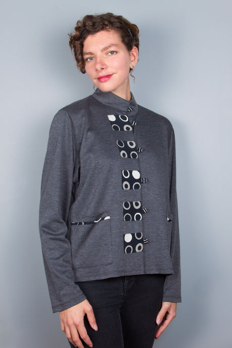 Style 151 Grey Heather Ponte' Cardigan