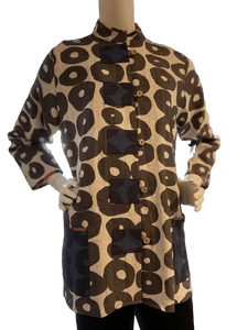 Ivory/ Black Linen Tunic