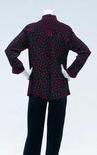 Red/ Black Over-Dyed Top with Open Back Pleat
