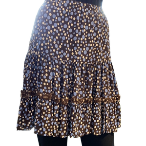 Flirty Skirt Brown/ Blue/ White Dots