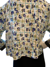 Crop Top with Black/ White Dot Cuffs and Front Pockets
