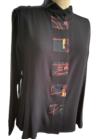 Style 3200 Mid Length Black with Asian Motif