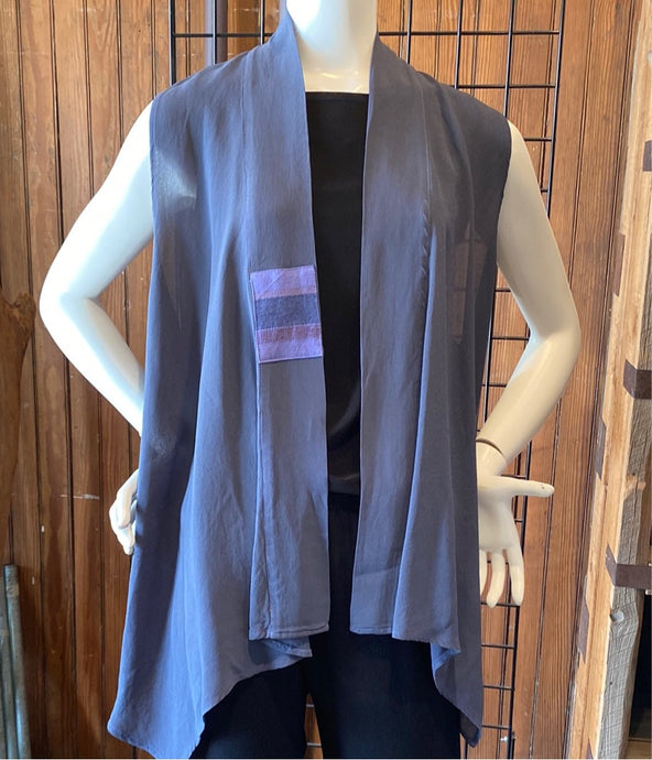 Periwinkle Crepe Vest