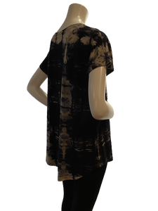 #240 Cap Sleeved Curved Hem Rayon/ Lycra