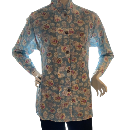 5105 Tunic Blue Cotton Floral