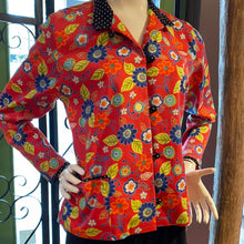 Sale! Red Floral Cotton Lycra Jacket