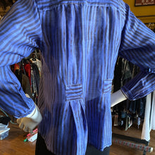 Mid Length Silk/ Cotton Periwinkle Stripe